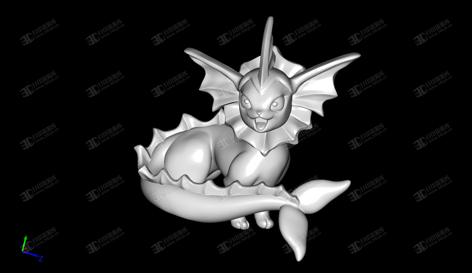 水伊布Vaporeon 精靈寶可夢(mèng) 3D打印模型 (2).png