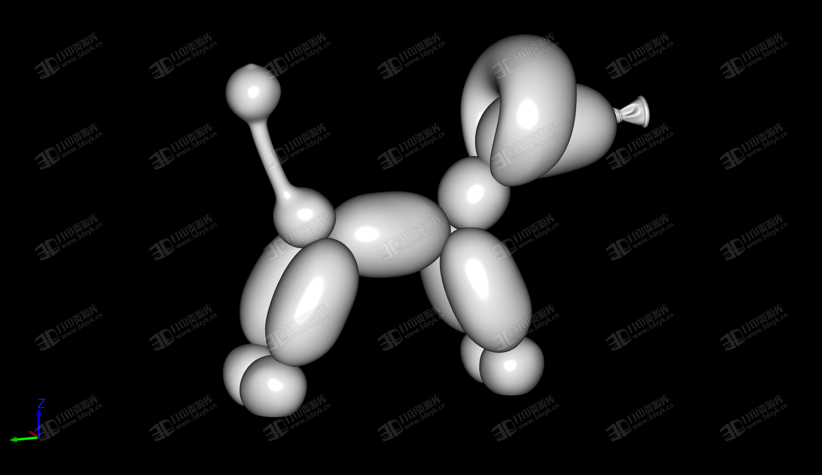 貴賓犬 氣球 玩具 3D打印模型 (2).png