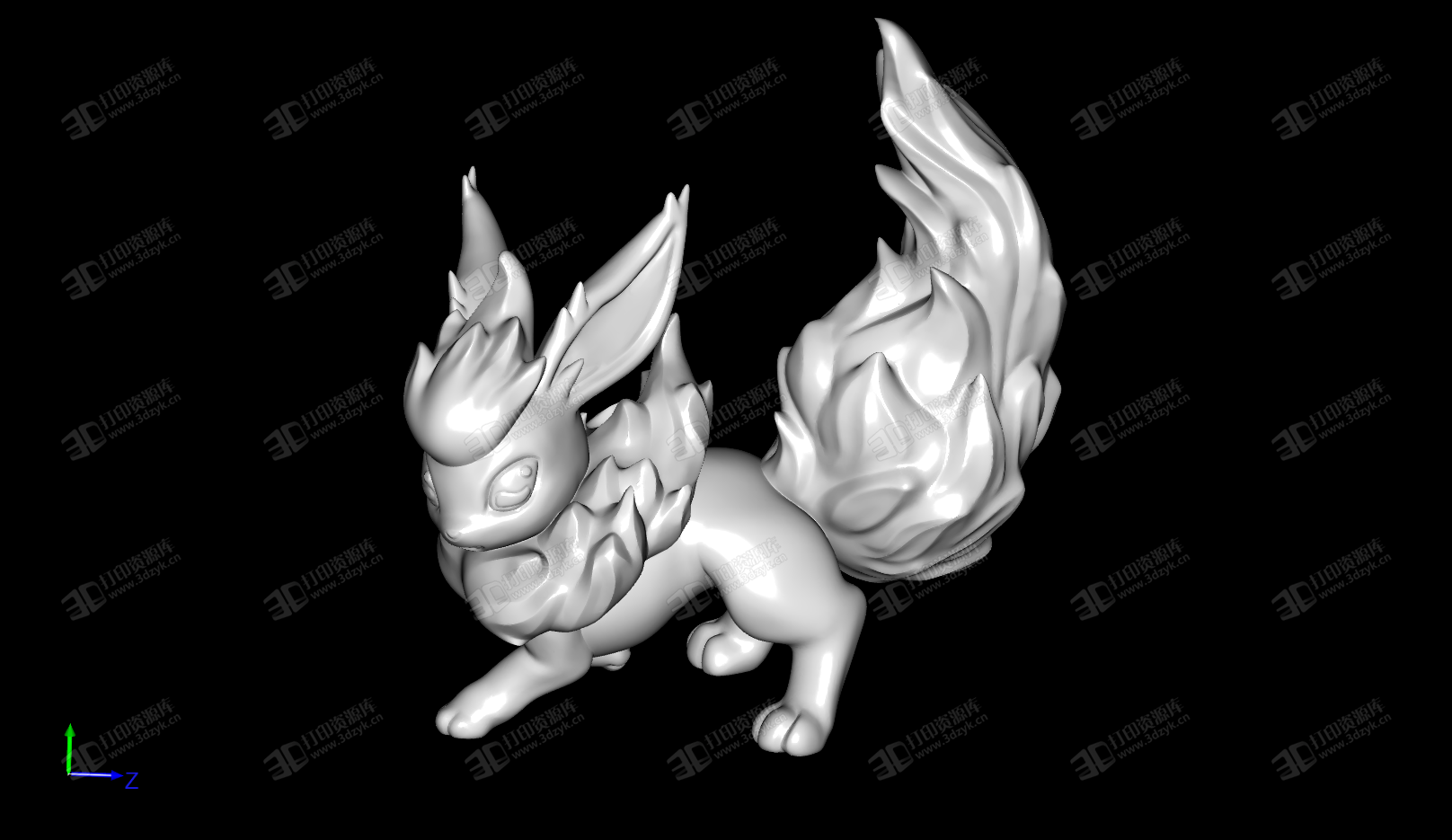 火伊布 Flareon 寵物小精靈 3D打印模型 (2).png