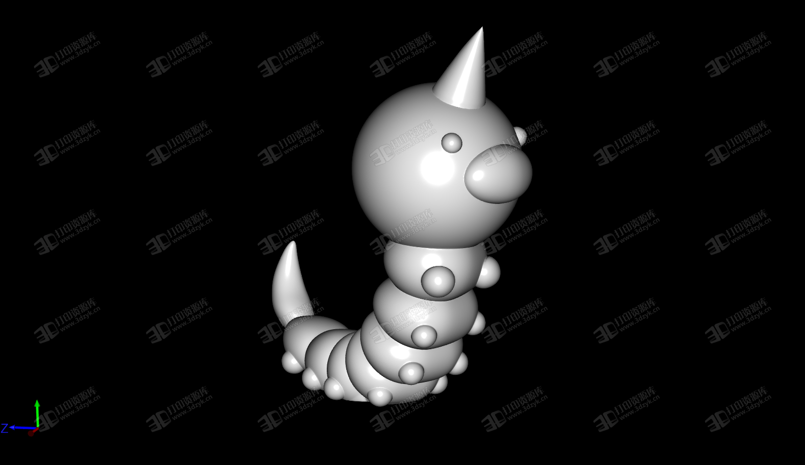 獨(dú)角蟲(chóng) Weedle 神奇寶貝 3D打印模型 (1).png