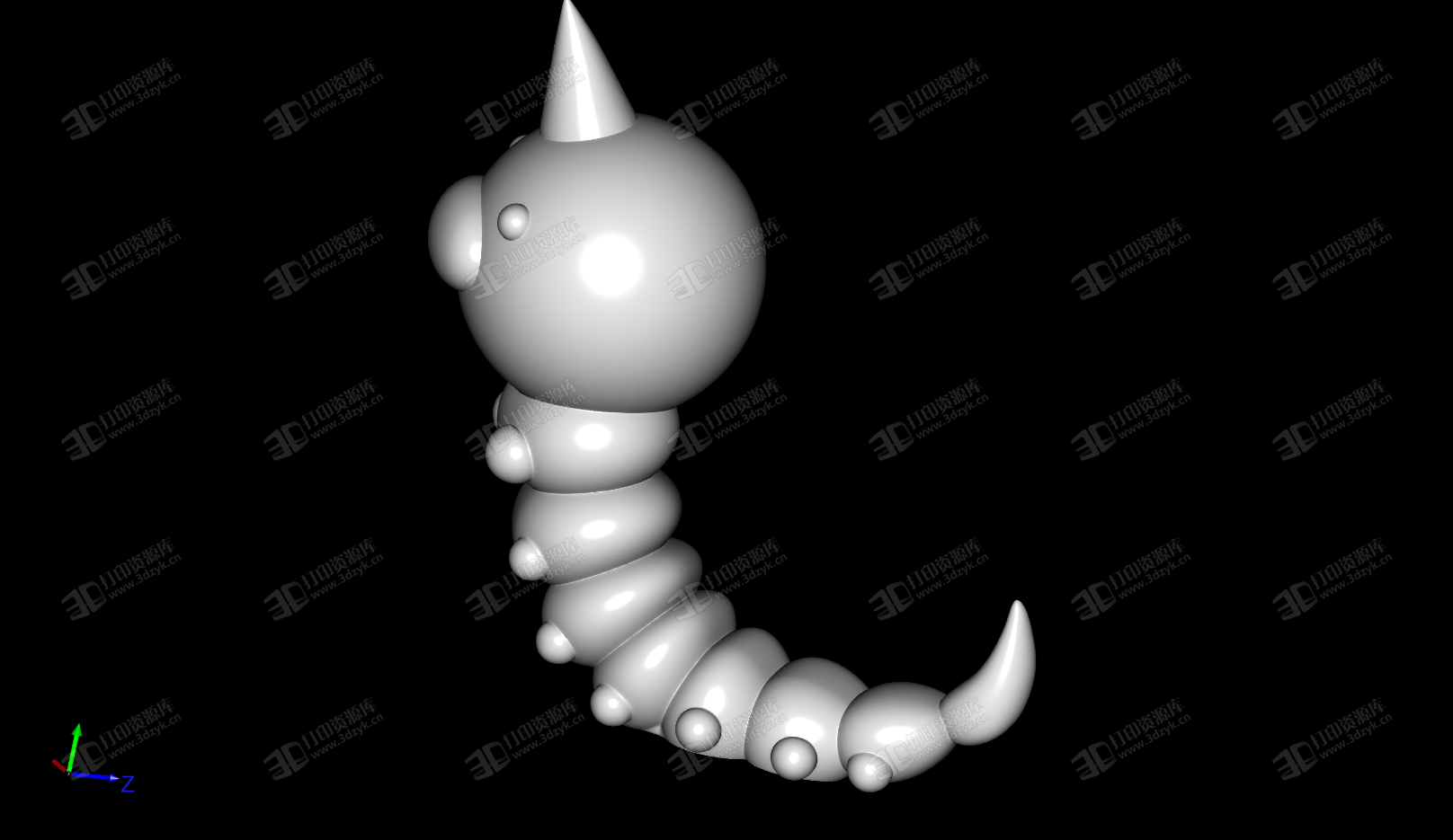 獨(dú)角蟲(chóng) Weedle 神奇寶貝 3D打印模型 (2).png