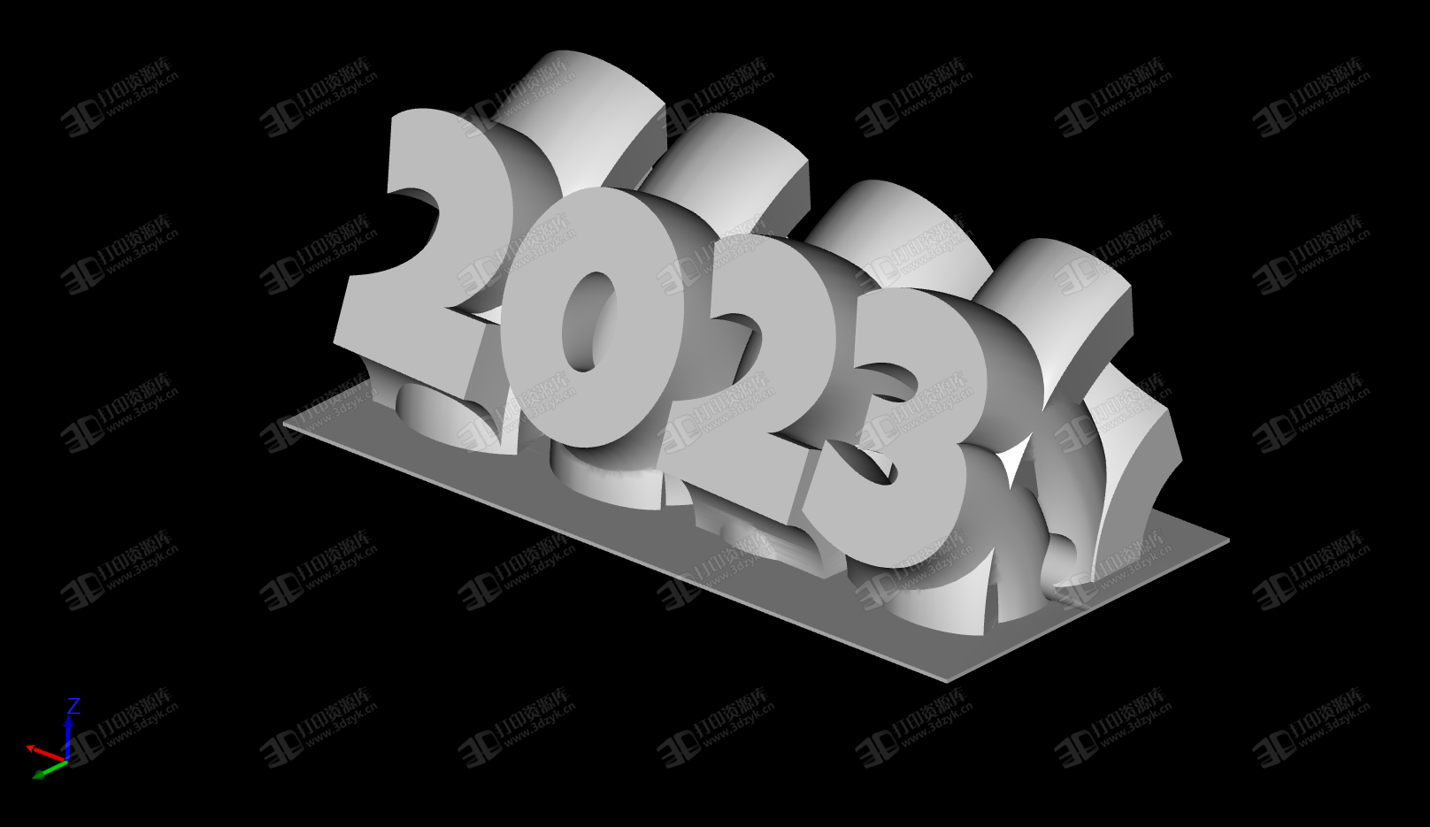 2023旋转字 3D打印模型 (1).png