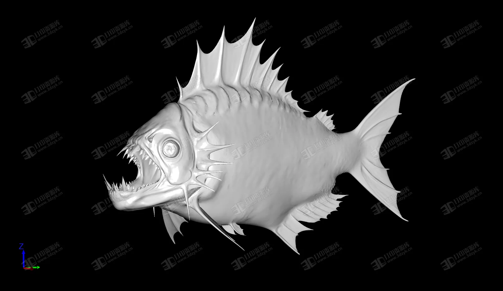 食人魚 水生物 3D打印模型 (1).webp