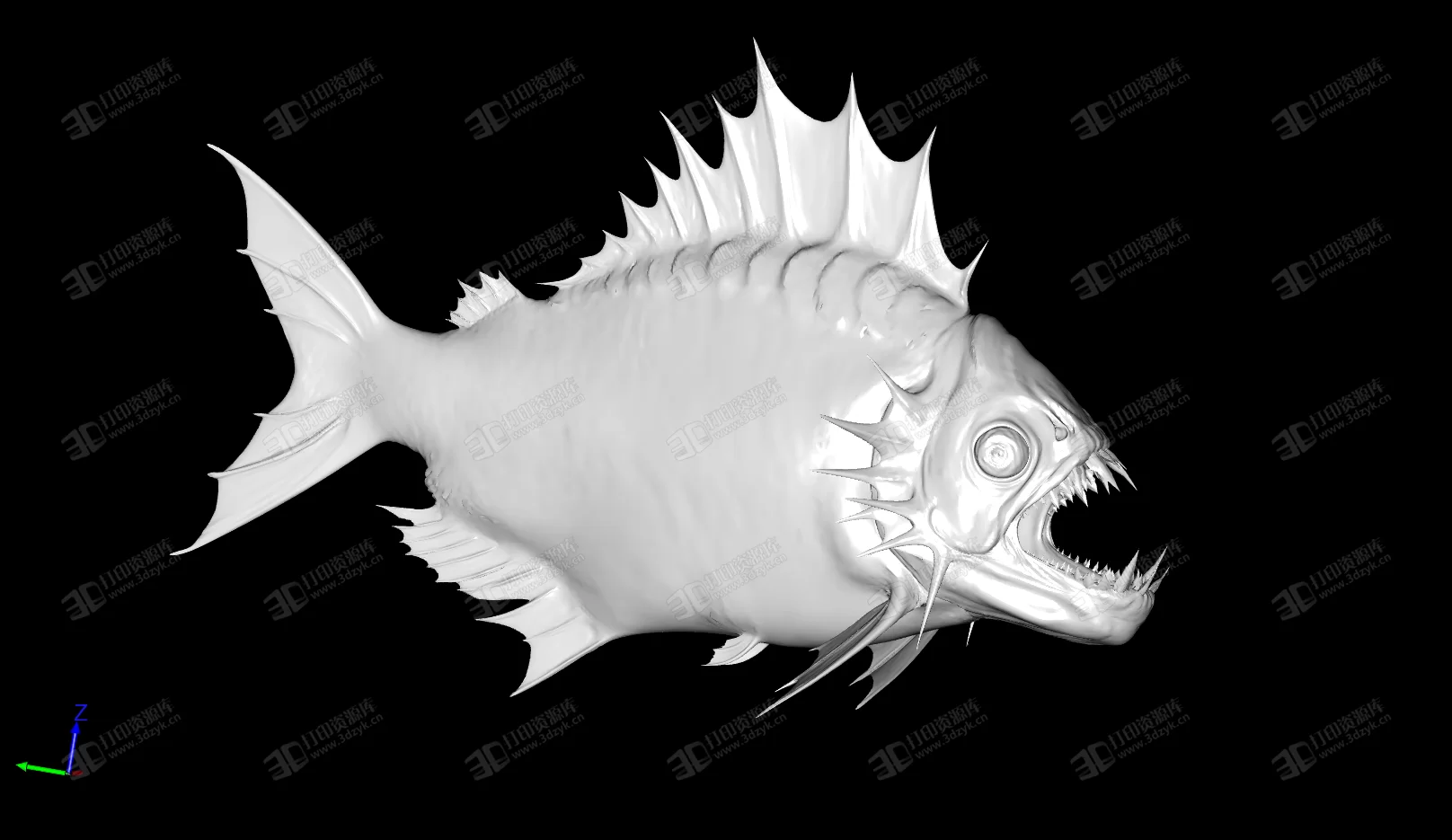 食人魚 水生物 3D打印模型 (2).webp