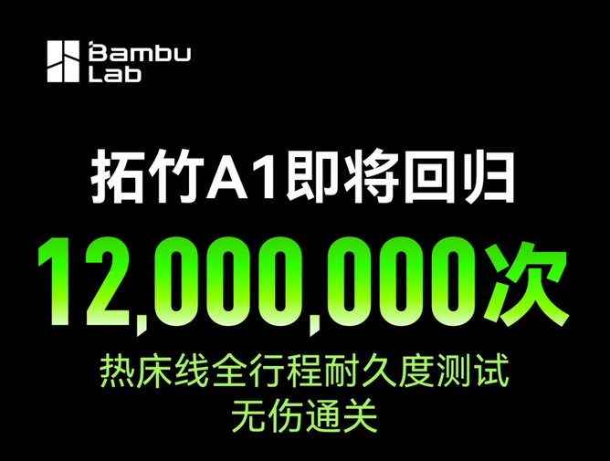 最新消息！4月8号，拓竹A1重新上架，新版热床组件补发中.png