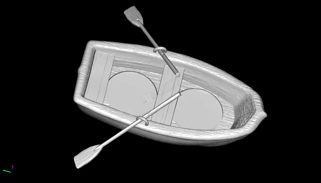 乘風(fēng)破浪的小舟 帶槳的船 3D打印模型 (1).webp