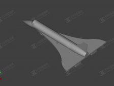 协和式飞机（Concorde）中程超音速客机3d模型