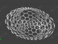 不规则镂空蜂窝椭圆装饰模型